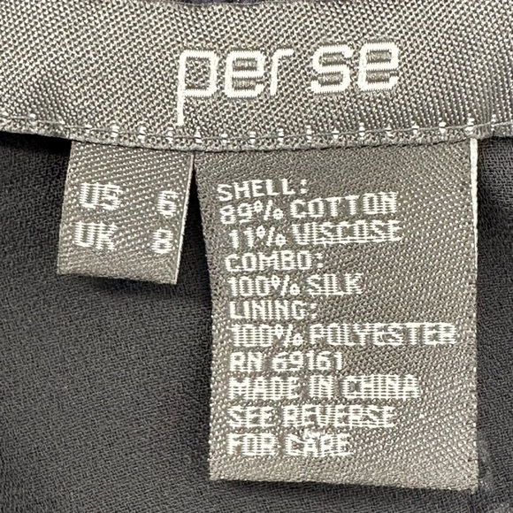 Per Se Navy Blue & White Tweed & Allover Fringe Overlay Blazer Jacket Size 6 - Picture 6 of 7